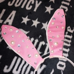 RHINESTONE & PEARL BLING SPARKLY BEDAZZLED HALLOWEEN COSTUME BUNNY EARS